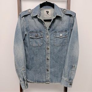Talula Aritzia Denim Button Up Shirt Sz XXS